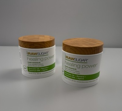 Raw Sugar Healing Power Hair Masque Avocado Banana Coconut Milk 2 Pack NEW