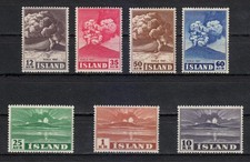 Islande 1948 MNH Mi 247-253 Sc 246-252 Eruption of Hekla Volcano **