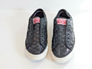 converse black sequin trainers