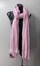 Fashion PINK Wrap Sarong Scarf Oversize Fringe Ends Style Accessory 