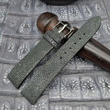 18mm/16mm Polished Stingray Leather Watch Band Vintage Exotic Leather