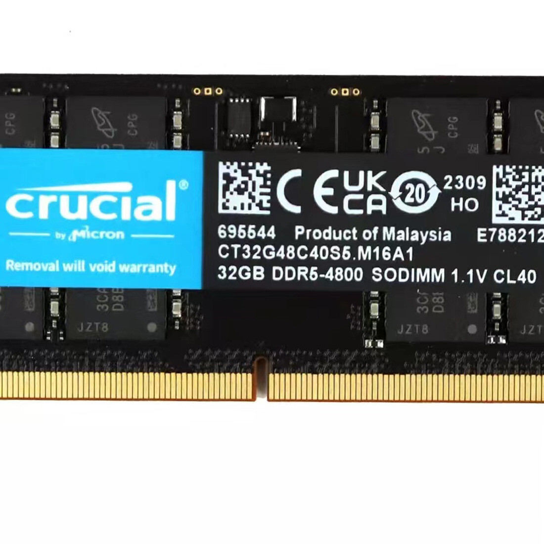 New Crucial 64GB (2x32GB) DDR5-4800MHz PC5-38400 SODIMM Memory Ram