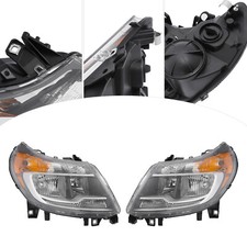 Headlight Pair for 2014-2022 RAM ProMaster 1500/2500/3500 Clear Black