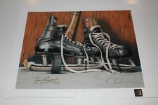 JEAN BELIVEAU SIGNED VINTAGE SKATES 11X14 LITHOGRAPH