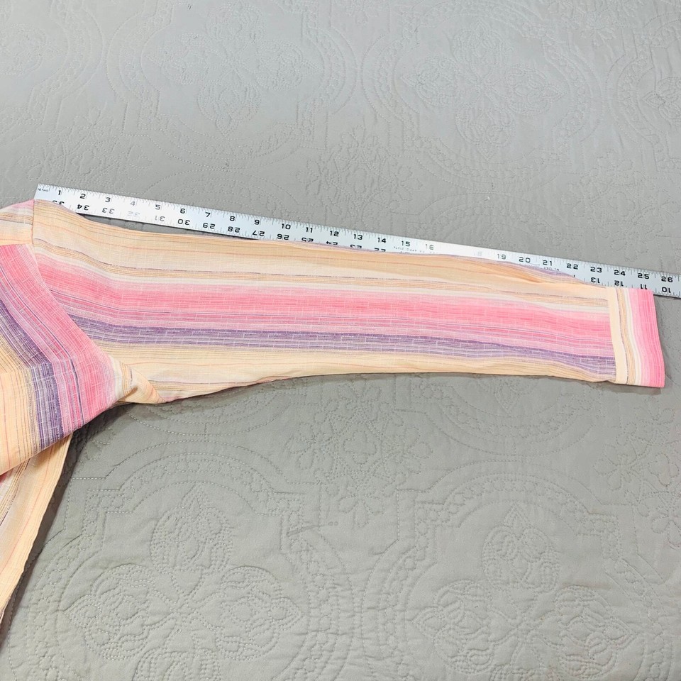 Paisley & Gray Shirt Mens Small Slim Fit Striped Pink Orange Long