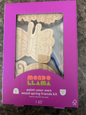 Mondo Llama Paint Your Own Wood Spring Friends Kit Paint  Brushes Included