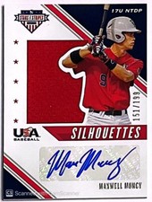 2020 Panini USA Stars Stripes Silhouettes Maxwell Max Muncy Jersey Auto /199
