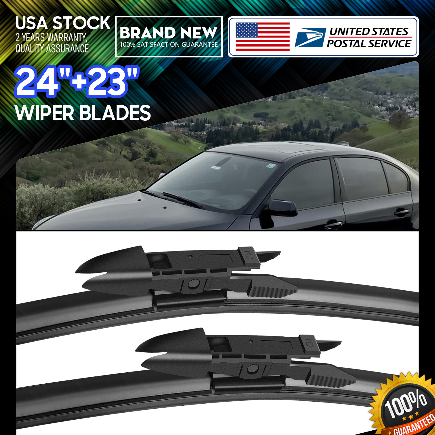 OEM Quality 24+23 Inch Top Lock Wiper Blades for BMW 5 Series