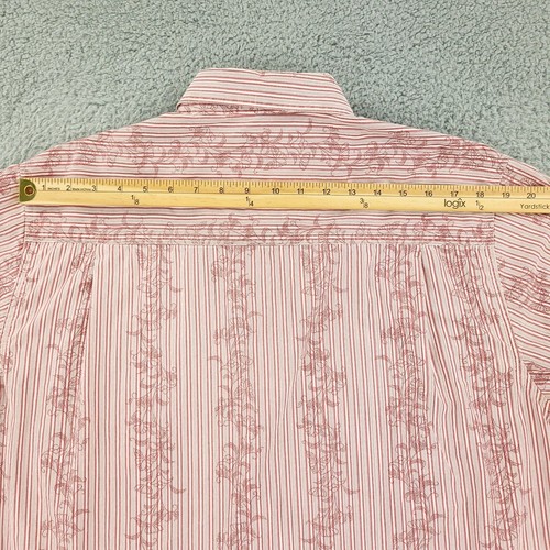 Decoded Shirt Mens Large Pink Floral Pearl Snap Long Sleeve - Picture 11 of 15
