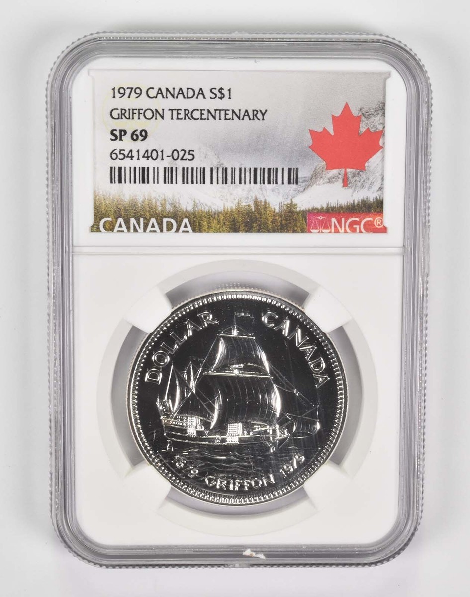 1979 Canada $1 Silver Dollar Griffon Tercentenary SP69 NGC Canada