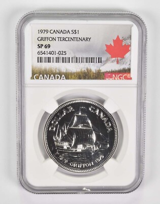 1979 Canada $1 Silver Dollar Griffon Tercentenary SP69 NGC Canada