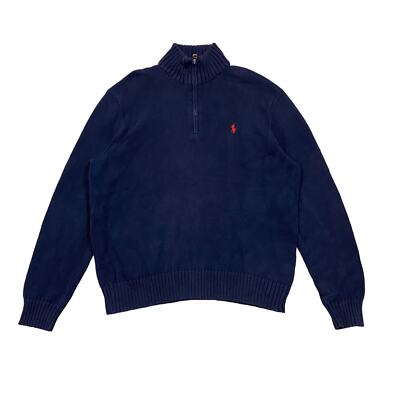 Vintage Polo Ralph Lauren Pima Cotton 1/4 Zip Sweater XL Old Money