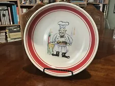 Vintage ceramic pasta bowl with Italian chef