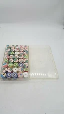 Thread Spools, Lot Of 39 With Plastic Box, Lily, Variety Of Colors 