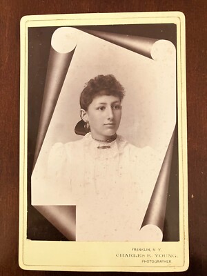 Vintage Portrait by Charles E. Young, Franklin, New York - Free Ship