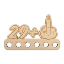 Geldgeschenk „Mittelfinger" zum 16. - 85. Geburtstag aus Holz für Frauen
