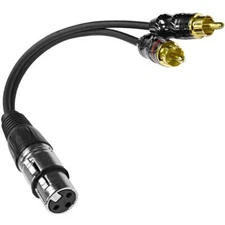 6 Inch 1 XLR Female to 2 RCA Male Splitter Patch Y Cable Pro Audio DJ Cord