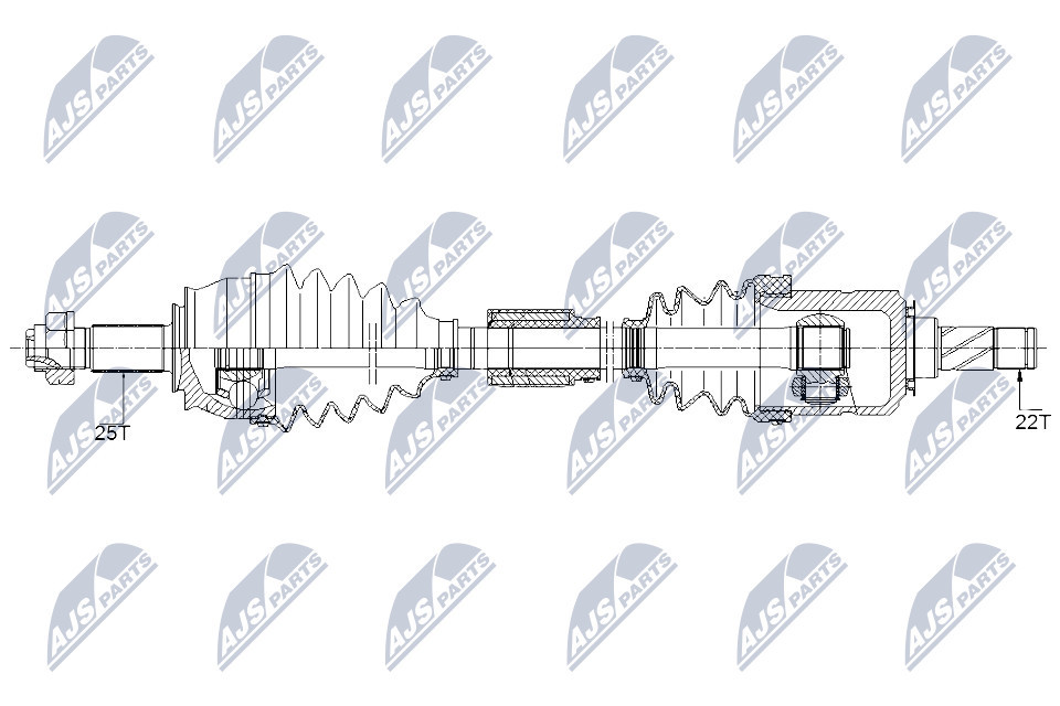 NTY NPW-PL-095 Drive Shaft for OPEL,VAUXHALL