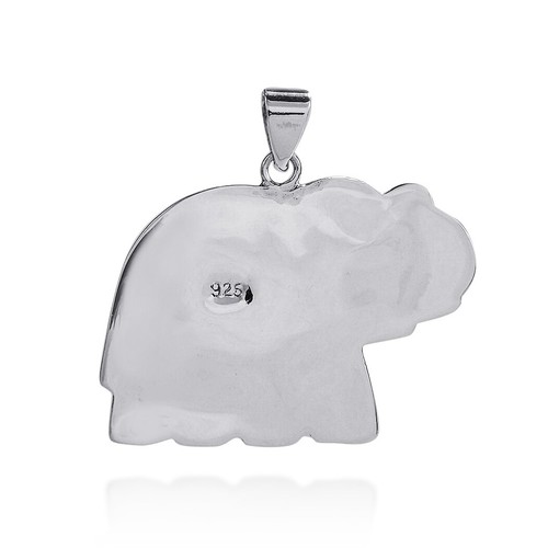 Colgante de plata de ley con incrustaciones de elefante tailandés de piedra lapislázuli azul - Imagen 3 de 3