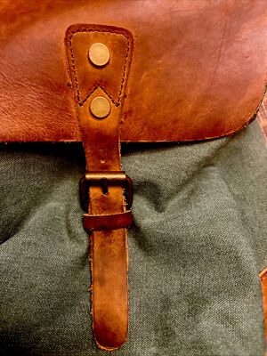 ☆EMIS☆ CANVAS LEATHER SHOULDER BAGBROWN m1037_1334769 Buy Emis Canvas Leather Shoulder Bag Brown | SASOM
