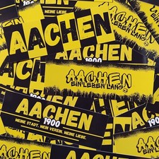300x Aachen Aufkleber/ Sticker Mix/ Fußball Fanartikel/ 14,8x5,0 cm/ wetterfest