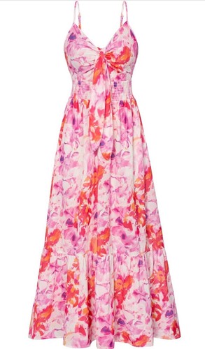 Grace Karin 2024 Summer Beach Dress - White Floral Maxi Dress Size S - Picture 2 of 4