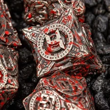 Sage’s Chronurgy Timeless Carnage Metal Polyhedral Dice Set DnD RPG Games TTRPG
