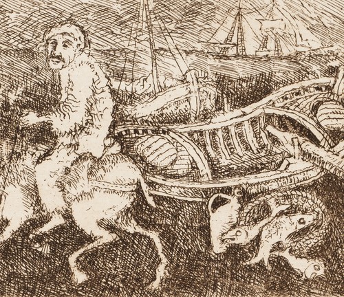 P. STEPHAN (1927-2014), Maritime Szene mit Fischerbooten, Rad. Expressionismus - Picture 4 of 5