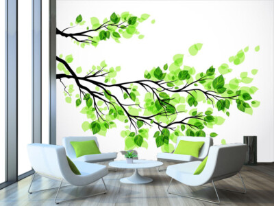 3D Green Branch 39788NA Wallpaper Wall Murals Removable Wallpaper Fay