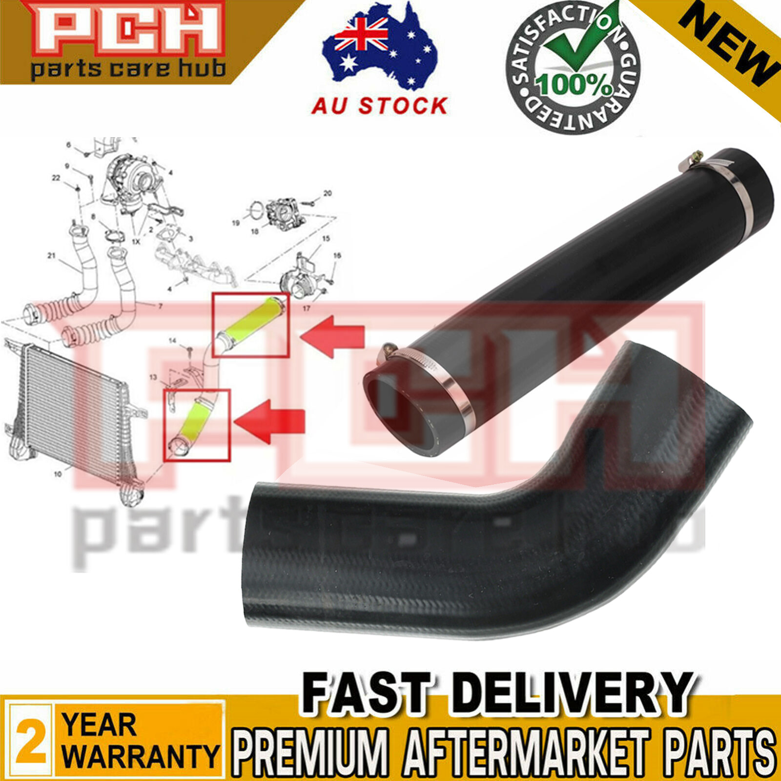 2 x Intercooler Turbo Hose Pipe for Holden Captiva 5 7 CG 2.2L Diesel