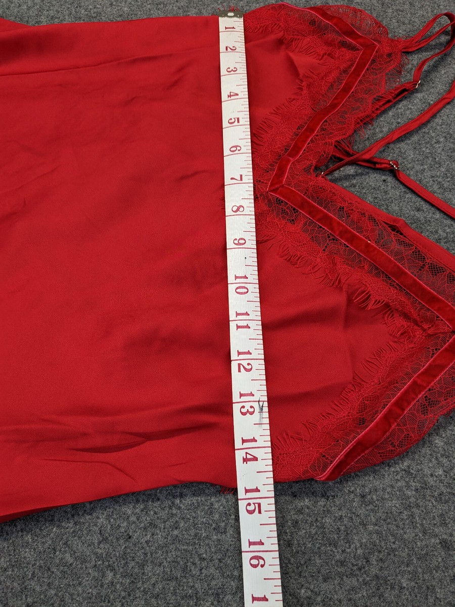 Dreamgirl Tank Camisole Adjustable Straps Red Lace Trim Size Small NWOT View 5