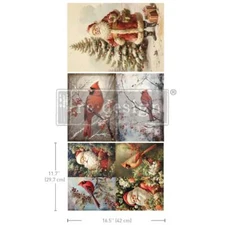 Festive Cardinal | A3 Fiber Decoupage Pack | Redesign with Prima