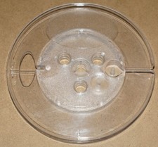 VINTAGE EMPTY CLEAR PLASTIC TAKE UP REEL LARGE HUB 5" x 1/4" 2