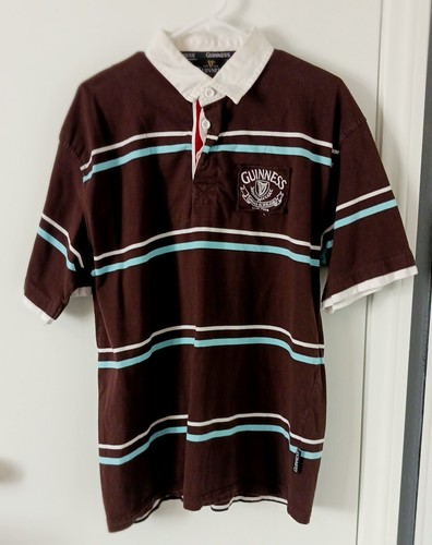 Guinness Shirt Men's XL Irish Rugby Polo Short Sleeve Brown 1759 Ireland Pub - Picture 3 of 13