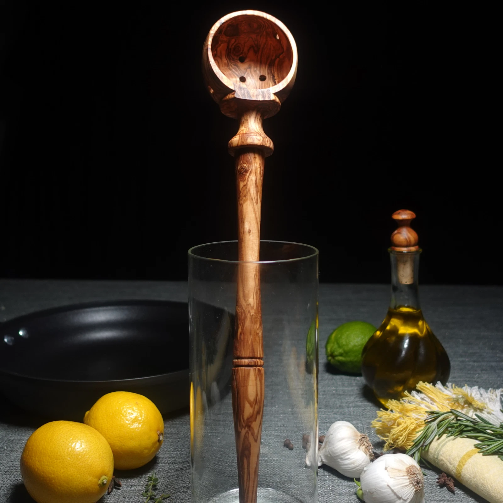 Olive Wood 16" Food Strainer Handcrafted Wooden Strainer Ladle
Opens in a new window or tab