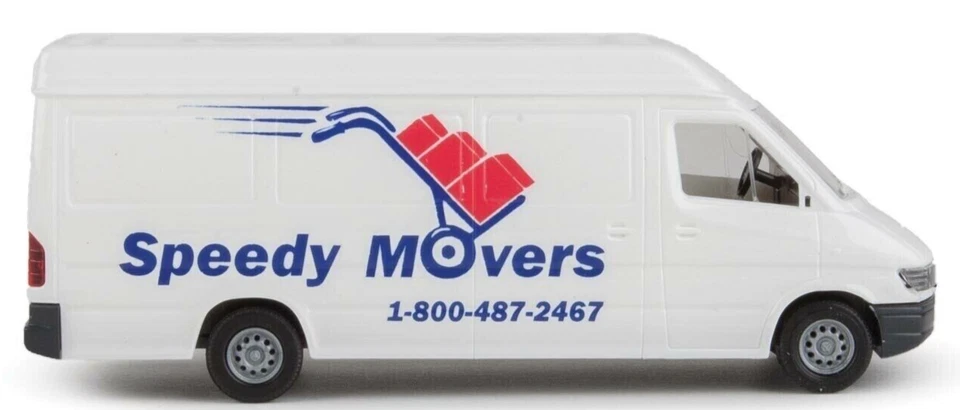 RTR 1/87 Walthers Service Van-Speedy Movers Branco/Azul/Vermelho HO MERCEDESES BUI - Imagem 2 de 4