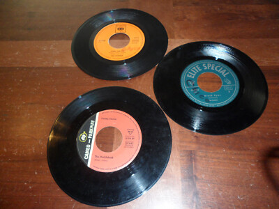 3 1960's 45 rpm Records from Germany Chubby Checker, The Supremes & The Rockets