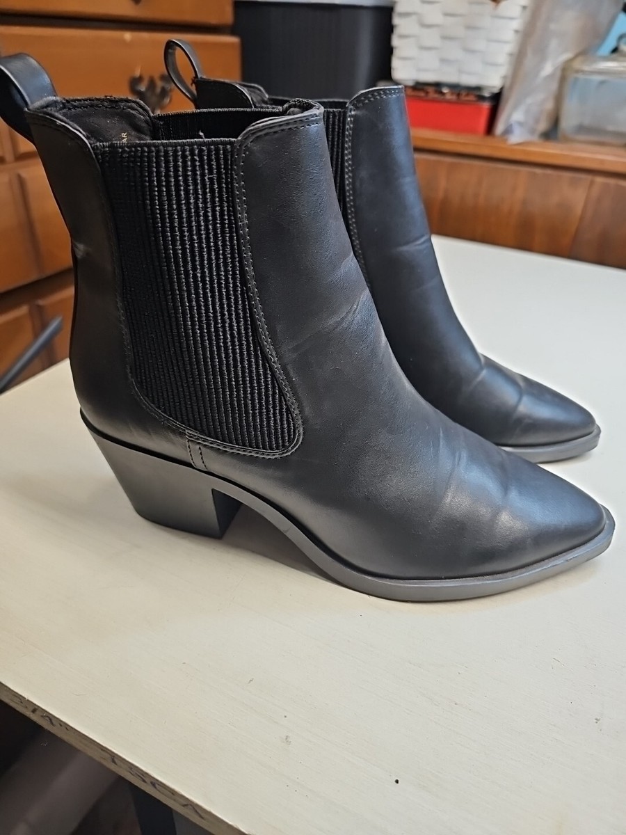 WOMEN'S HALF BOOT slip on ankle boots elastic stretch sides SIZE 7