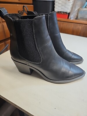 WOMEN'S HALF BOOT slip on ankle boots elastic stretch sides SIZE 7