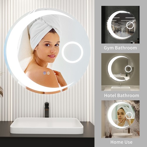 24" Switch Memory LED Mirror, Wall-Mount Vanity, Anti-Fog, Dimmable - 第 6/12 張圖片