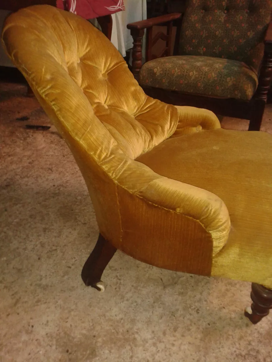 Antique Tub Chair Beautifully Upholsterey Victorian eBay
