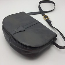 Borsa a tracolla vintage Kostas Originals in pelle grigio scuro classica su misura USA