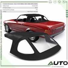 Black Convertible Soft Top for R107 380SL 450SL 560SL with Clear Plastic Window