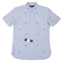 RALPH LAUREN EMBROIDERY COTTON OXFORD MEN S L XL 2XL NAUTICAL SHIRTS POCKET