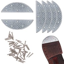 Metal Heel Plates 3 Pairs Sole Repair Kit with Screw Nails Shoes Heel Taps Ti...