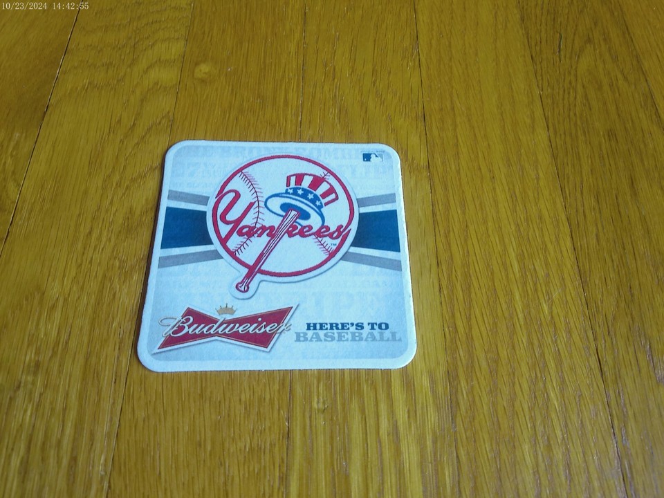 Yankee Baseball Collectible Budweiser Bud Beer Coaster 2013 Beermat