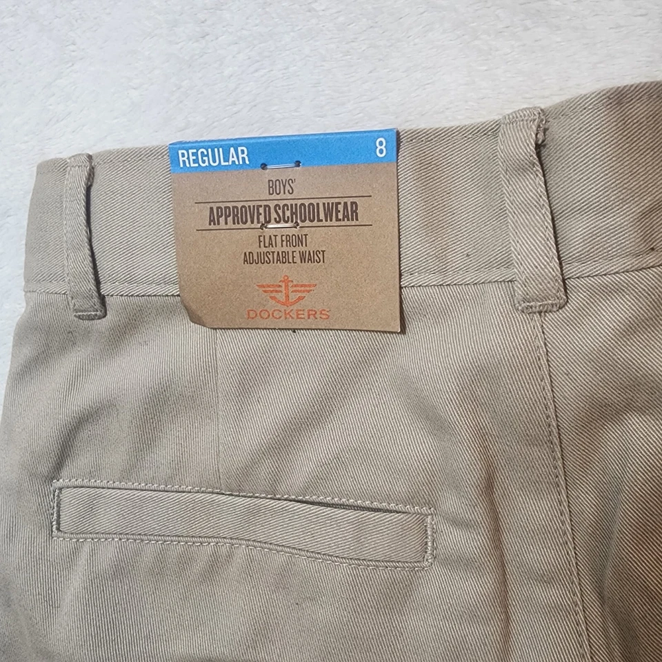 Nuevos Pantalones Cortos Dockers Escuela Chino Caqui Talla Uniforme 8 niño/niña aprobado.  Foto 3 de 4