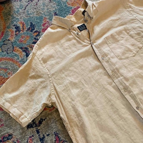 JOSA. BANK Vintage Linen Casual Button Down Shirt XL - Picture 2 of 7
