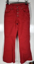 Vintage NWT Lee Flares Jeans Size 10 Inseam 27" Red Button Fly Riveted USA Made