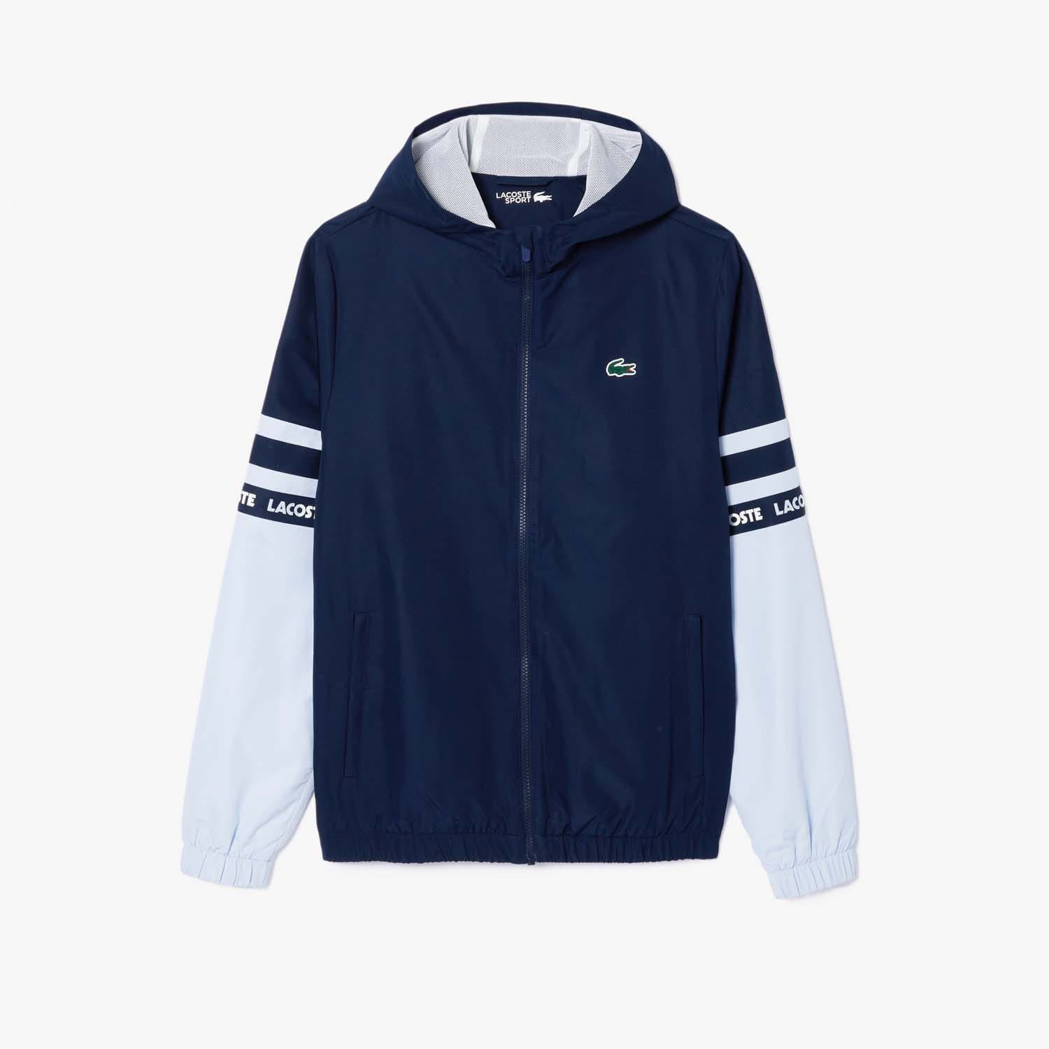 Спортивный топ для тенниса Herren Jacke Lacoste Sportanzug Kapuze на молнии из Blau 35490₽
